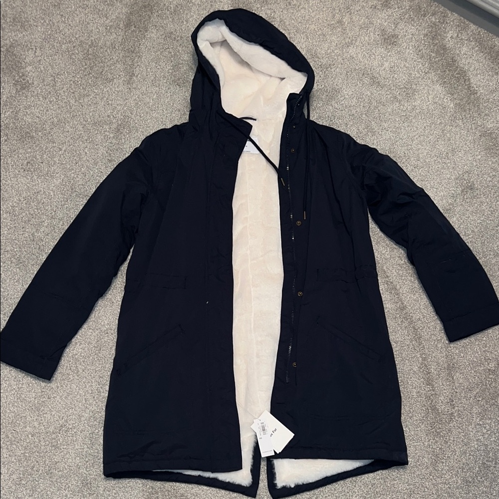 Women’s Navy and Cream Coat from Old Navy, Size XS
